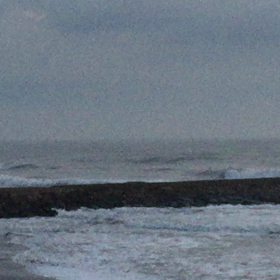 2月4日千葉北、東浪見の朝の波の画像