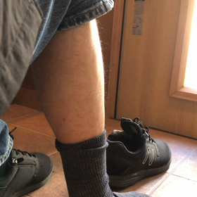 午前中、装具付き靴を履くの画像