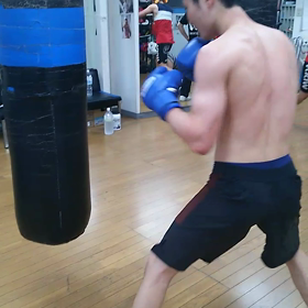 プロボクサーの練習の画像