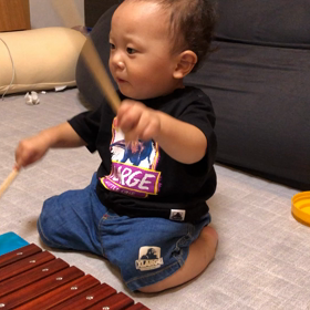 ボイパの真似をするうたくんの画像