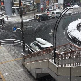 ようやく初雪、降雪模様。の画像
