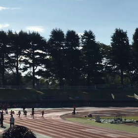 チャレンジカップ ４年女子100mゴール付近の画像