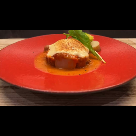 豚肩ロース肉とスパイスビーンズのチーズ焼きの画像