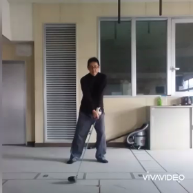 ドライバー素振りと3Wの画像