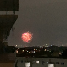 突然の花火の画像