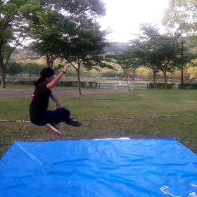 昨日のスラックライン\( •̀ω•́ )/の画像