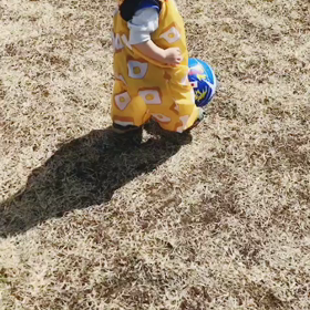 1歳1ヶ月でボールを蹴って遊んだ結果の画像
