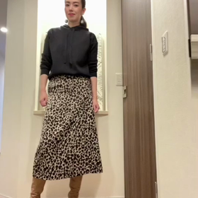 ヒョウ柄スカート着回し術（30秒動画）の画像