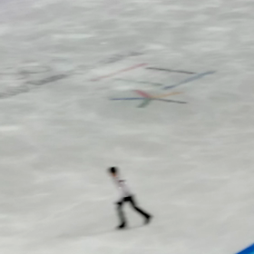 平昌オリンピック６分間練習の４回転サルコーの画像