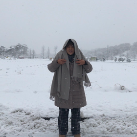 雪景色で、パンダダンスの画像