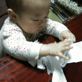 生後243日☆ビリビリー！の画像