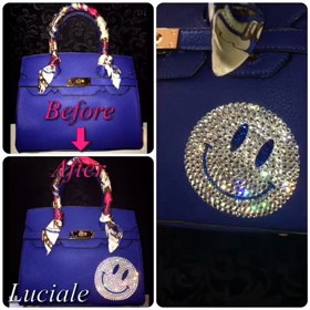 バッグにニコちゃんマークデコ！✨の画像