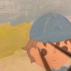 子供のイラスト制作中の画像