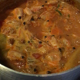 ソースアメリケーヌ仕込み中！の画像