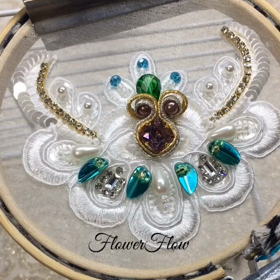 レースブレードの上にビーズ刺繍3の画像