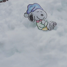 雪の上のスヌーピー⛄の画像