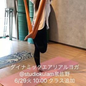 クラス追加！6/29火10:00ダイナミックエアリアルヨガの画像