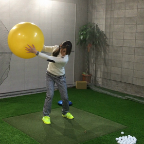 女子プロのイメージトレーニングの画像