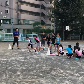 川越小練習 女子リレー①の画像