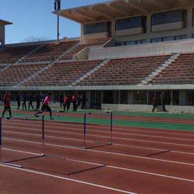 ハードルの練習の画像