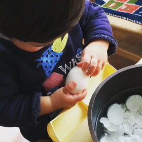 卵の殻むきで器用さUP！の画像