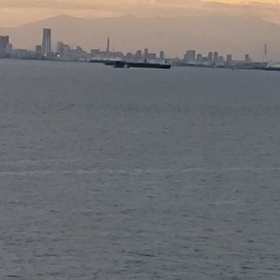 東京湾の日の出と日の入り。の画像