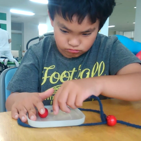 ヒモ通し　途中リタイア(笑)の画像