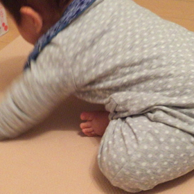 ハイハイ準備中の画像