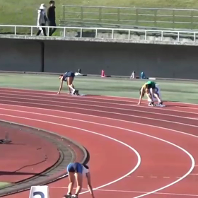 チャレンジカップ女子リレー２組目 ゴール付近動画の画像