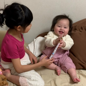 可愛い姉妹の画像