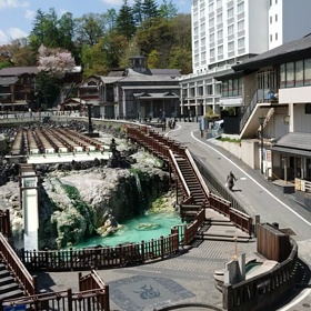 今日の草津温泉湯畑の様子ですの画像