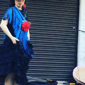 新しく始めた振り付け、帽子を使ったフラメンコダンス。ガロティン。の画像