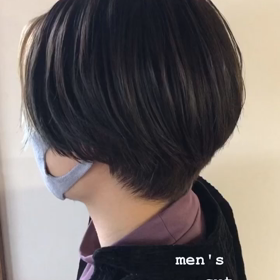 メンズセンターパートの画像