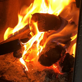 薪ストーブの炎　2023/11/01の画像