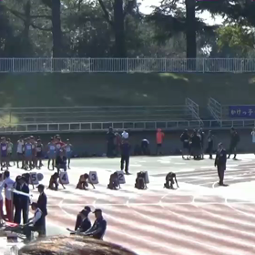 チャレンジカップ ６年男子100mゴール付近①の画像