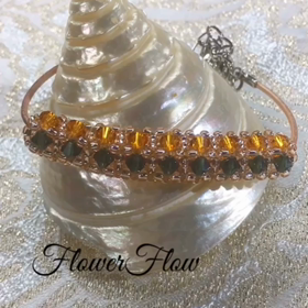 スワロフスキーチューブブレスレット トパーズバージョンの画像