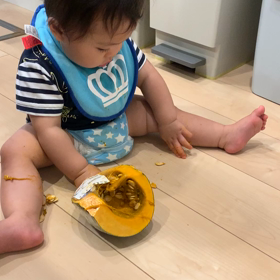 南瓜の下処理の画像