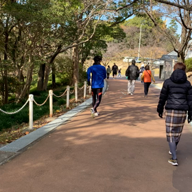 世界的競歩選手の練習に遭遇の画像