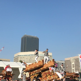 大阪城公園で地車祭りの画像