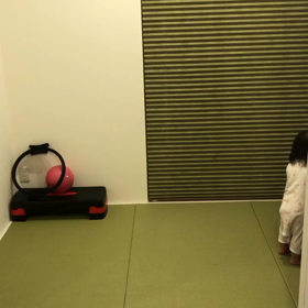 バランスボールでプッシュアップの画像