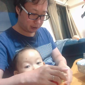 オデコ親子の画像