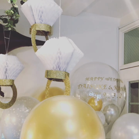 ウエディングバルーン -ホテルウエディング相応しく気品のある上品なバルーン-の画像