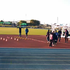 越谷カップ100m女子アップ②の画像