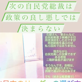 次の総裁は、政策の良し悪しでは決まらない。の画像