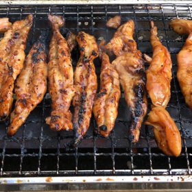 お盆は焼き鳥の画像