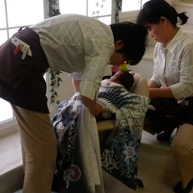 ☆1m5d☆ 【動画】お宮参りの撮影  水色の和装の画像