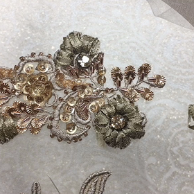 レースとリボンステッチの2wayネックレスブローチの画像