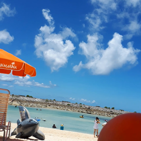 朝からビーチ快晴☀️の画像