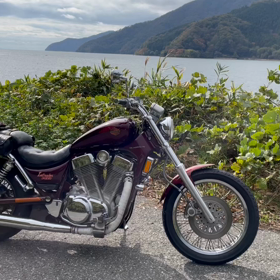 相棒と琵琶湖北部の画像