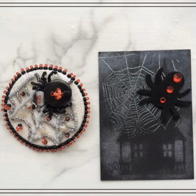 ハロウィンのクラフト　クモ！の画像